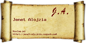 Jenet Alojzia névjegykártya